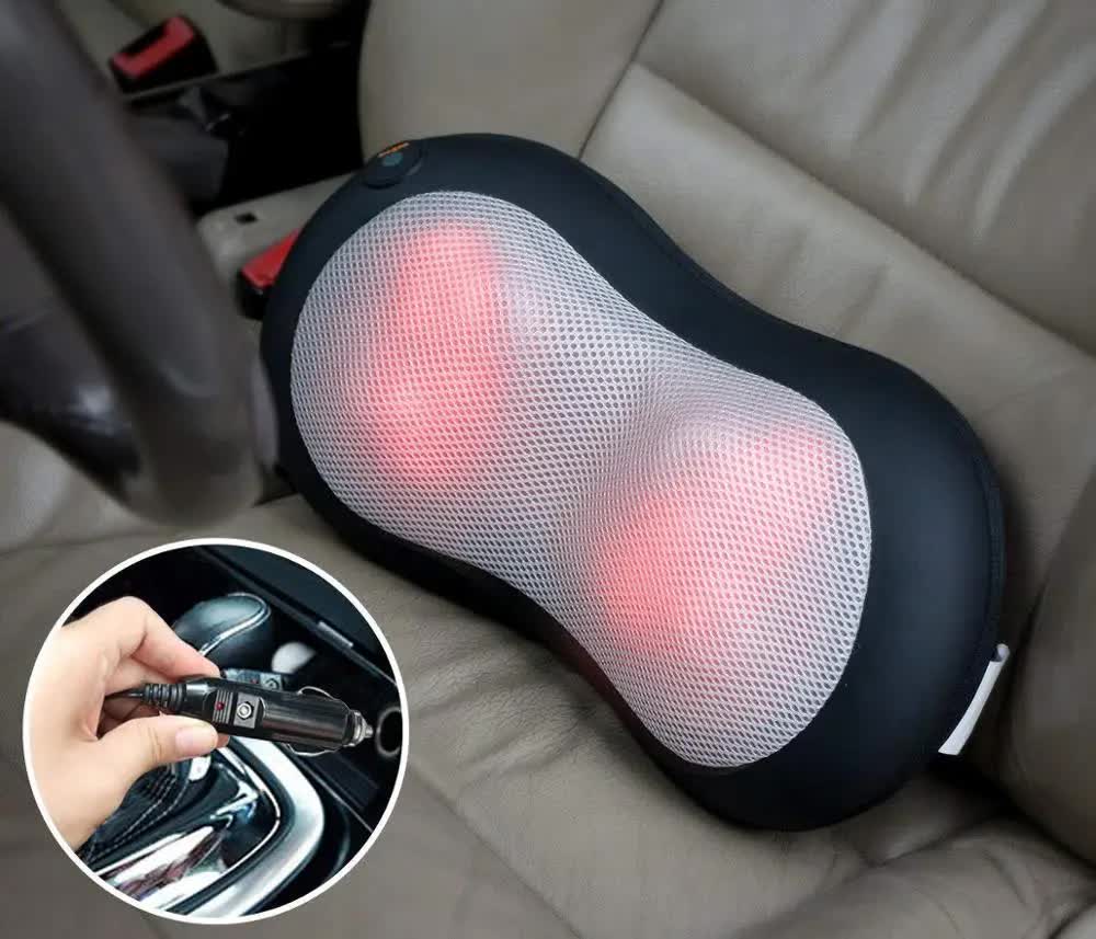 Kneading Heat Vibrating Electric Bedding Pillow Back Neck Shoulder Rechargeable Massage Pillow