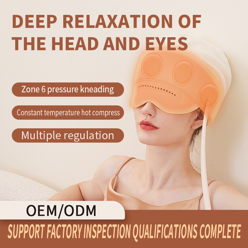 2023 head and eye intagrated massager head massage tool product electric heat air pressure vibrating helmet head scalp massager