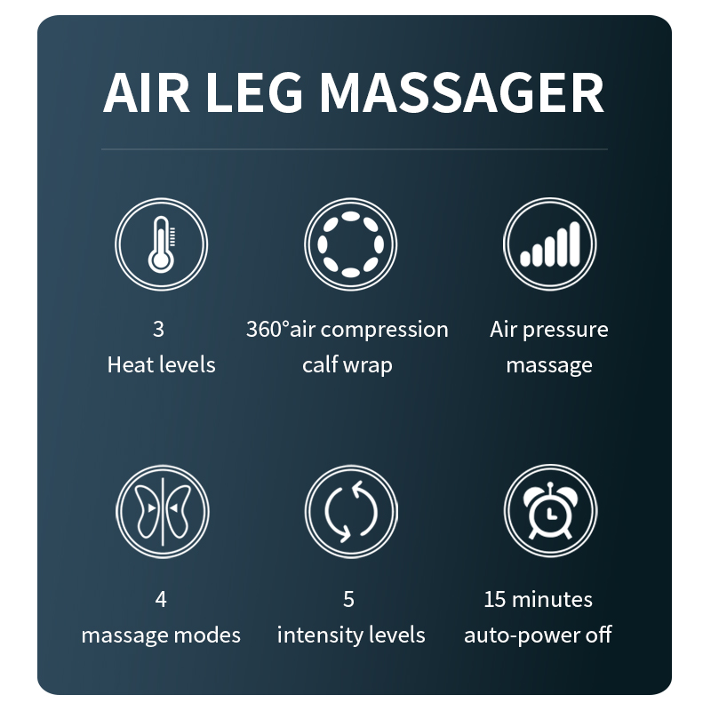 New Products Wireless Portable Air Compression Circulation Relaxation Leg Massager Electric Heating Leg And Calf Massage